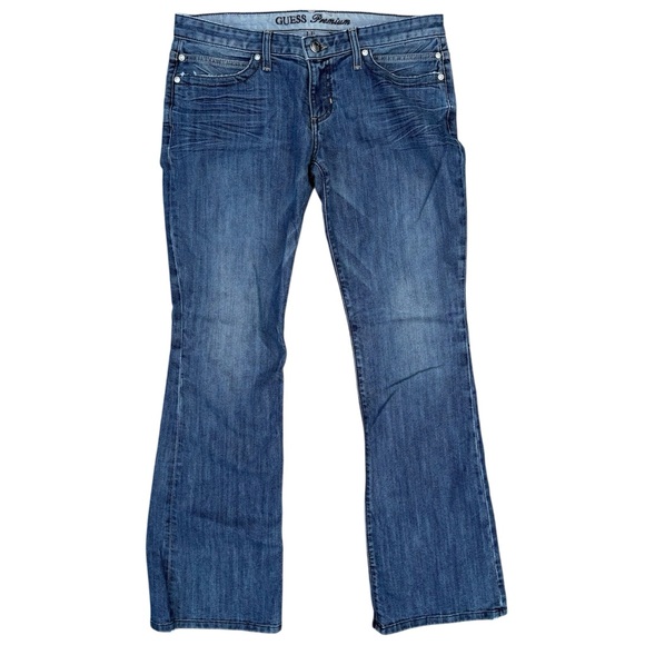Guess Foxy Flare Dark Denim Blue Jeans Women's Size 32 - Picture 1 of 6